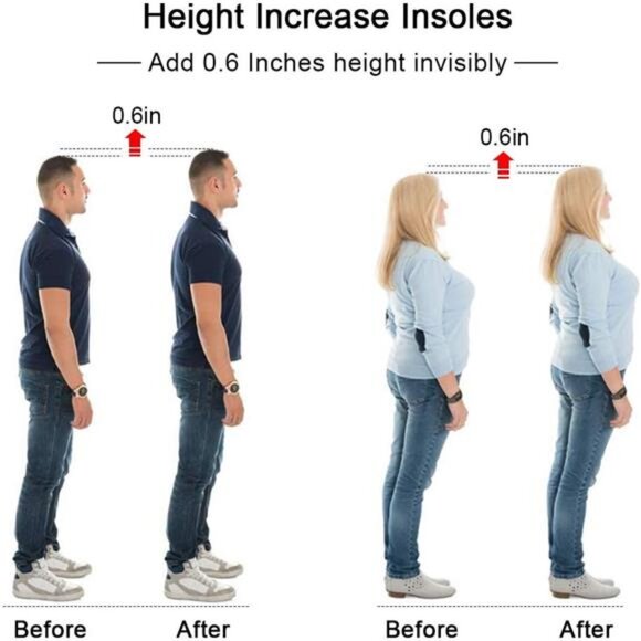 Height Increase Insoles - Heel Shoe Lift Inserts for Achilles Tendonitis - Picture 2 of 7